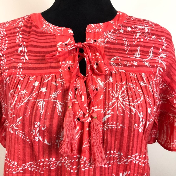 Ann Taylor Loft Beach Orange Floral Coverup XS NWT - Picture 2 of 7